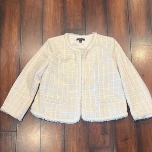 Ann Taylor Cream Textured Blazer